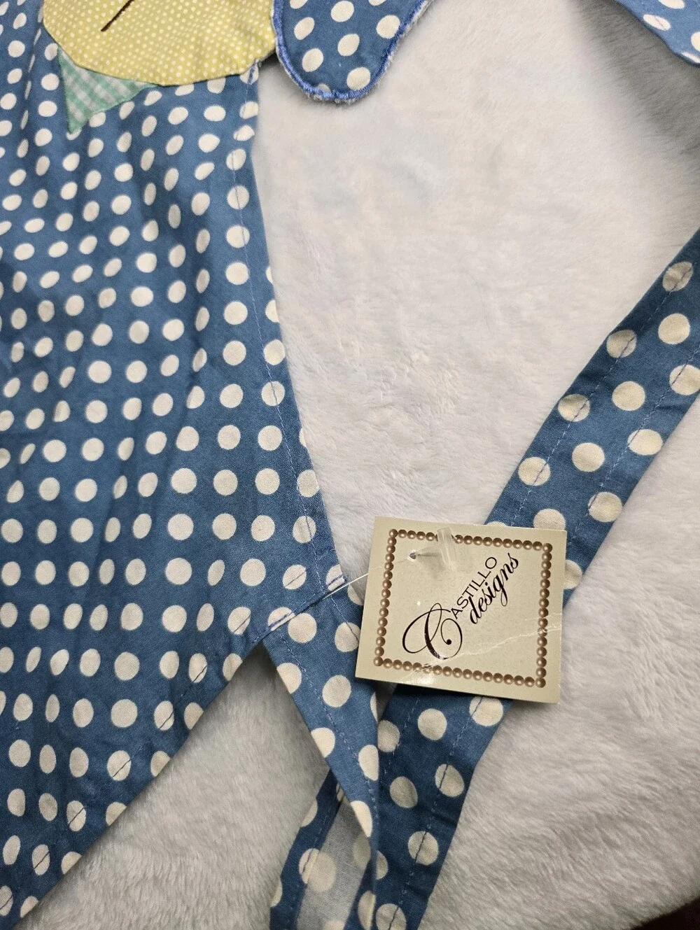 Kids Size Poka Dot Dog Apron 100% Cotton